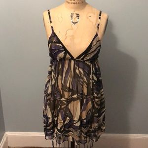 Cute Sheer Multi Print Swim Cover Up